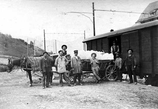 Transport de la glace à Martigny